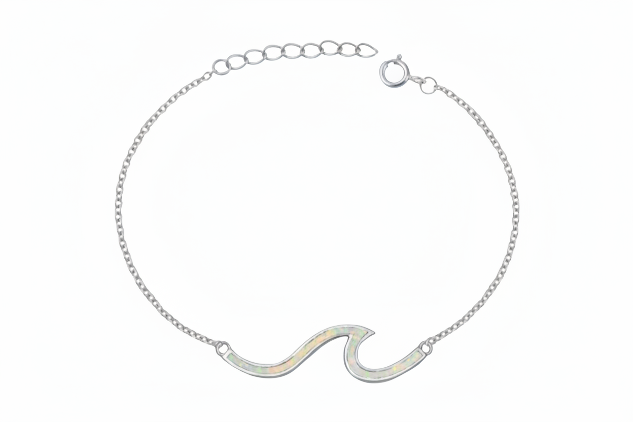 Pulsera de ola con piedra opal
