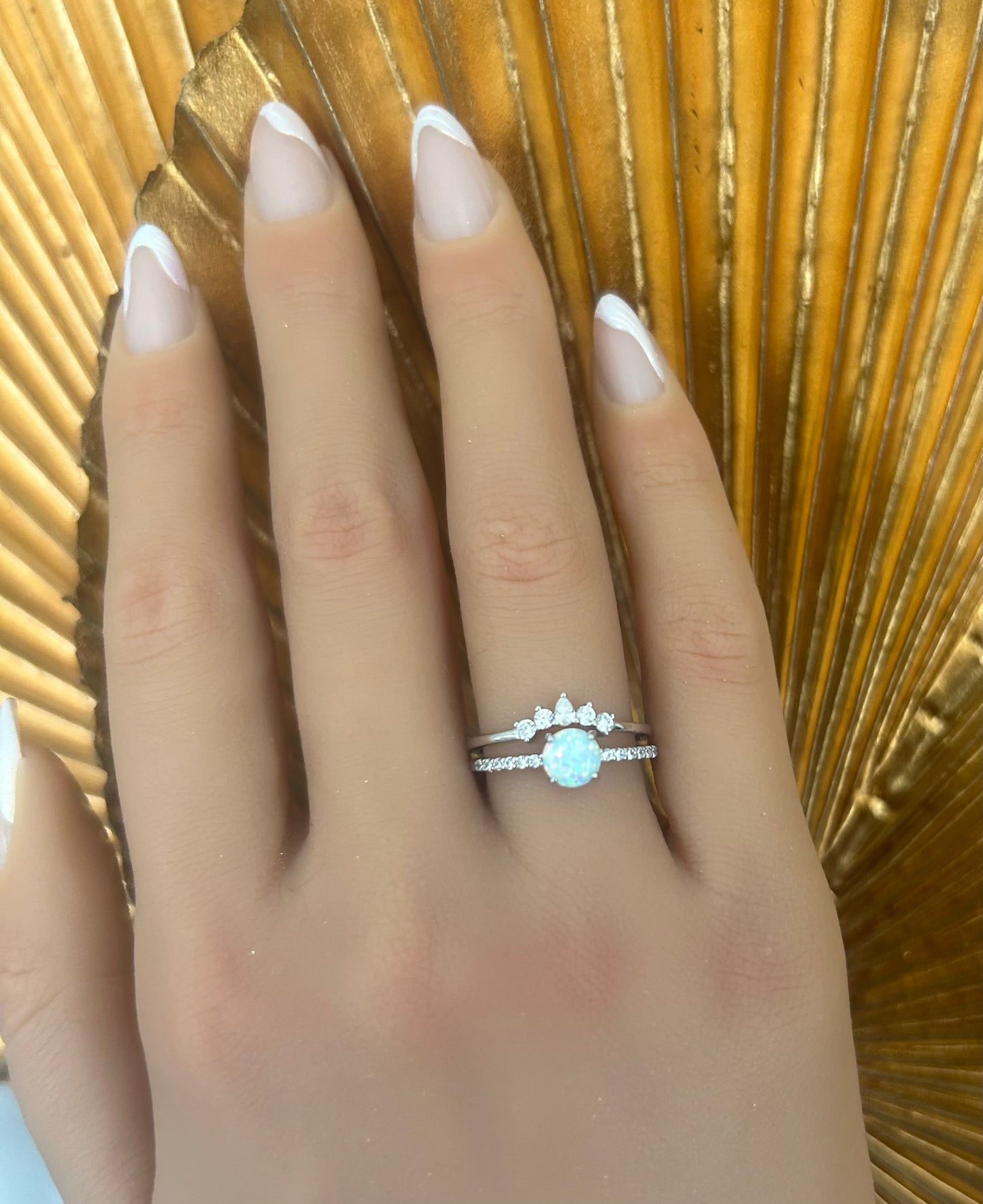 Sortijas con piedras opal set