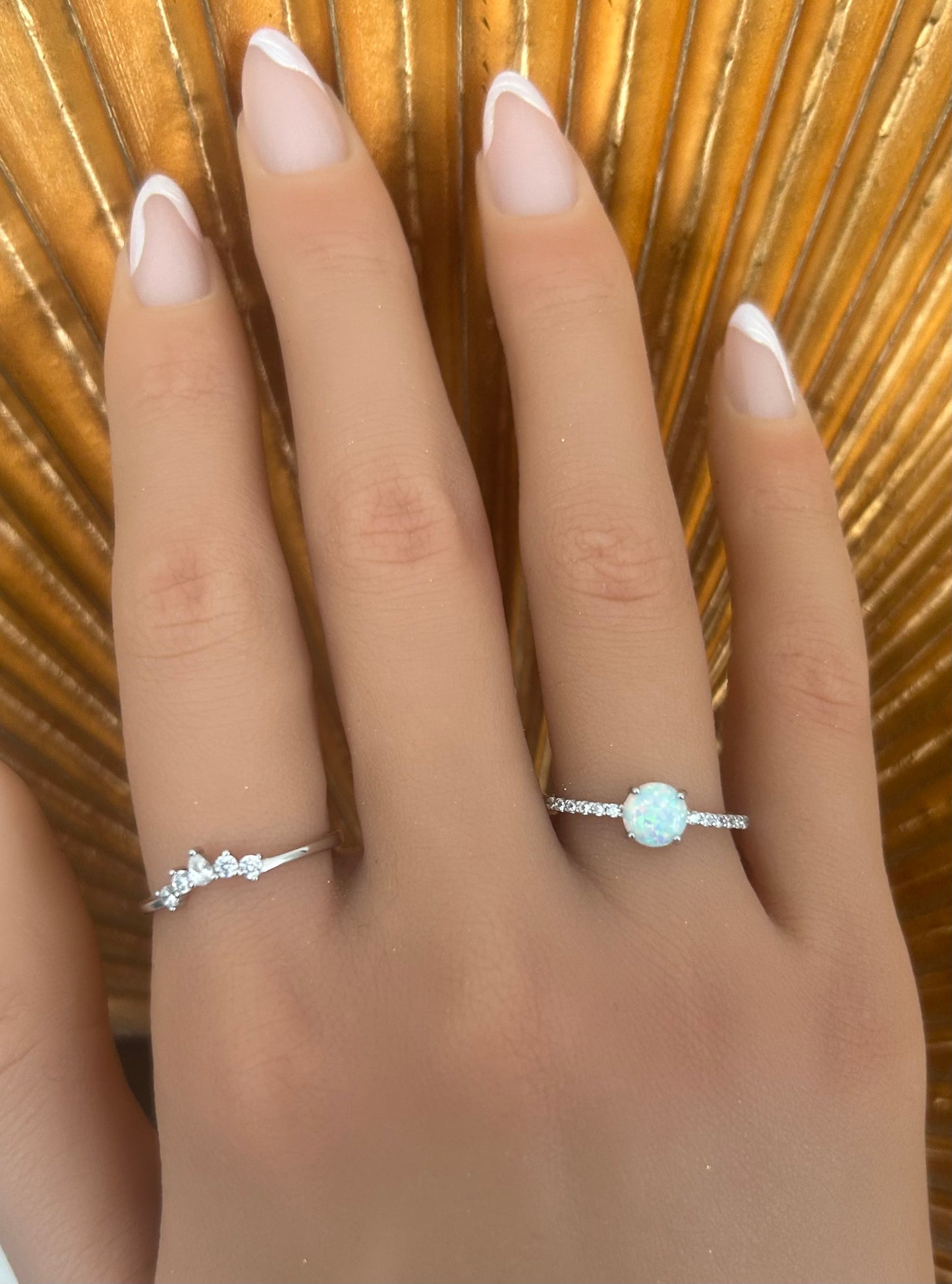 Sortijas con piedras opal set