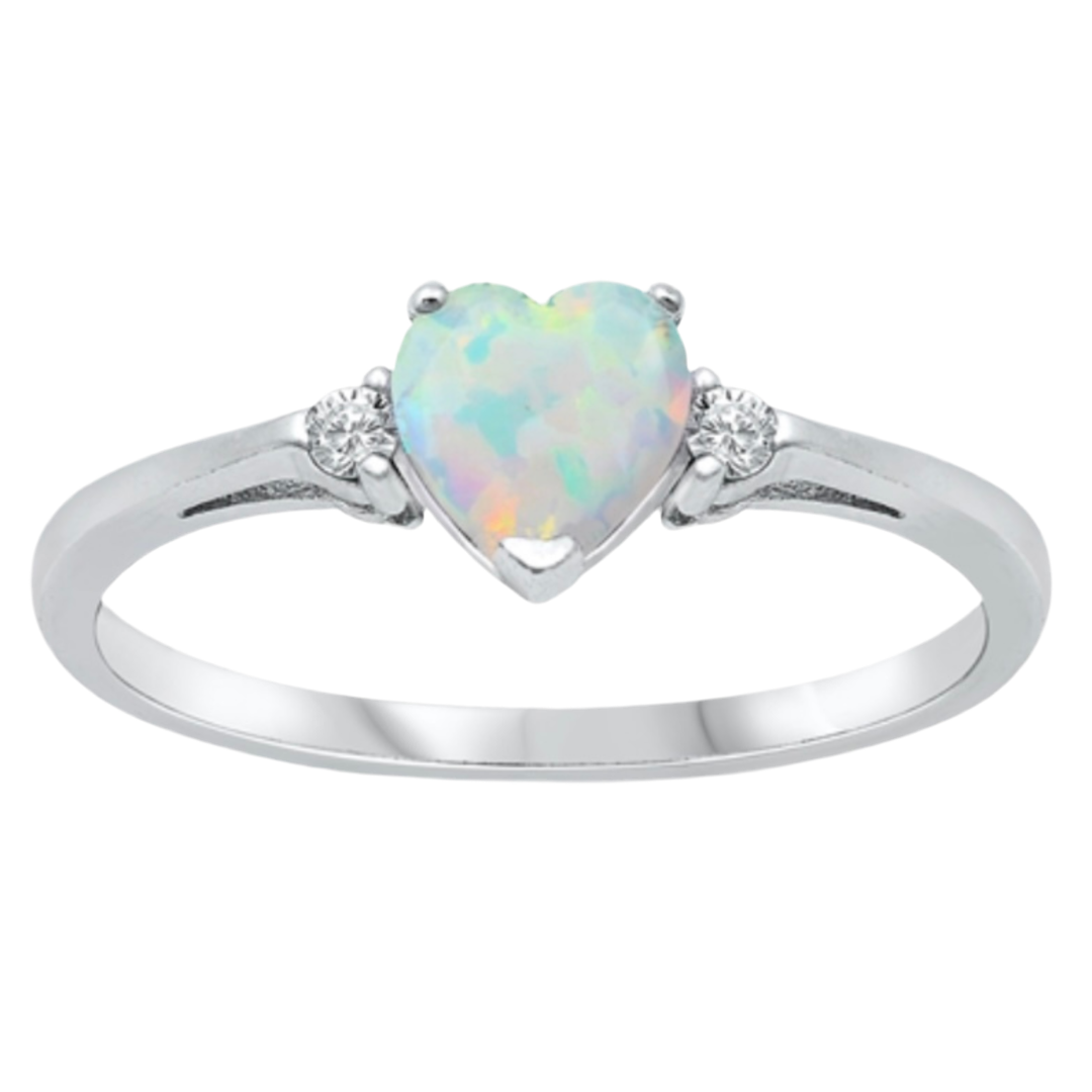 Sortija de corazón con piedra opal
