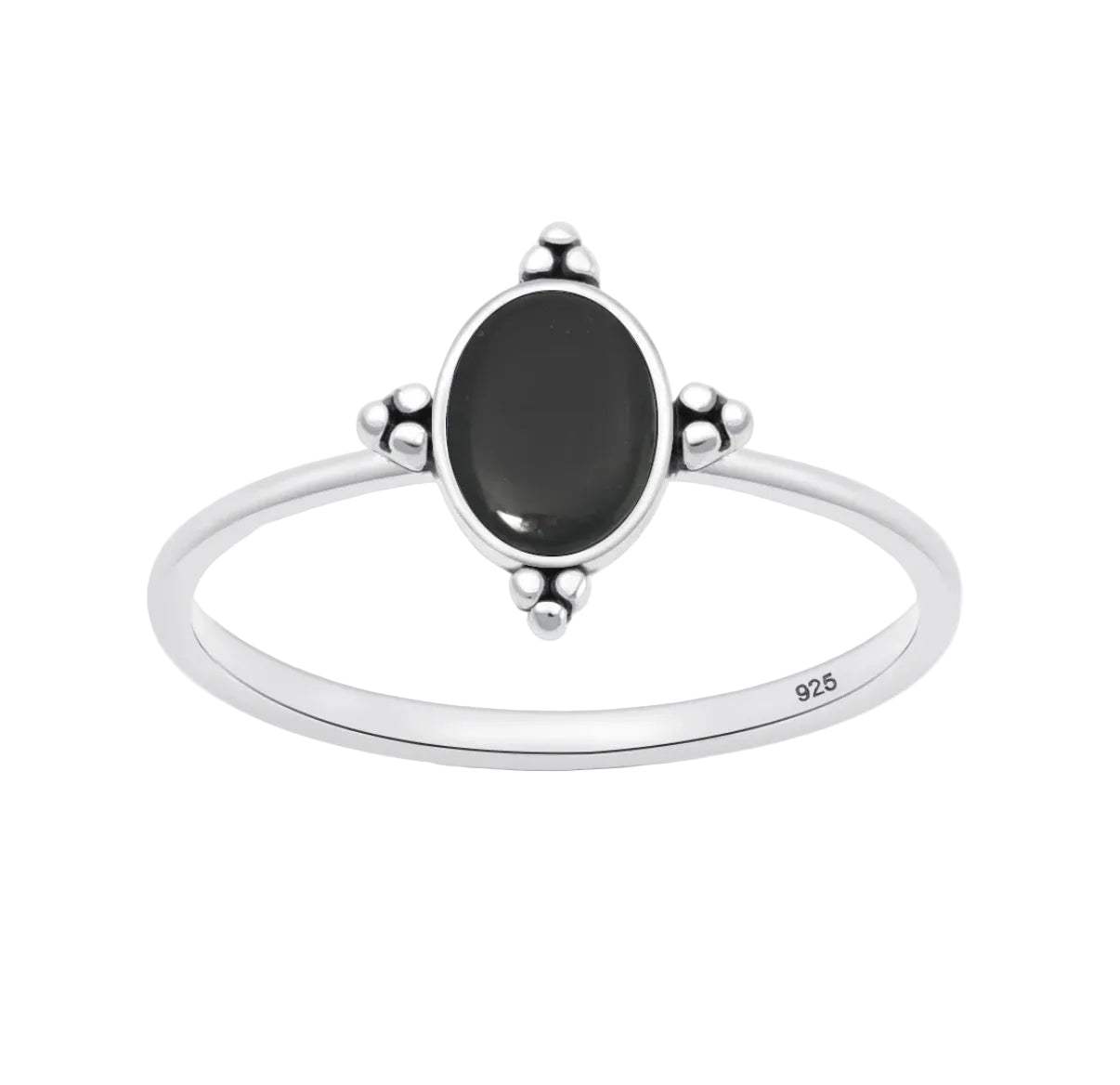Sortija con piedra agate negra