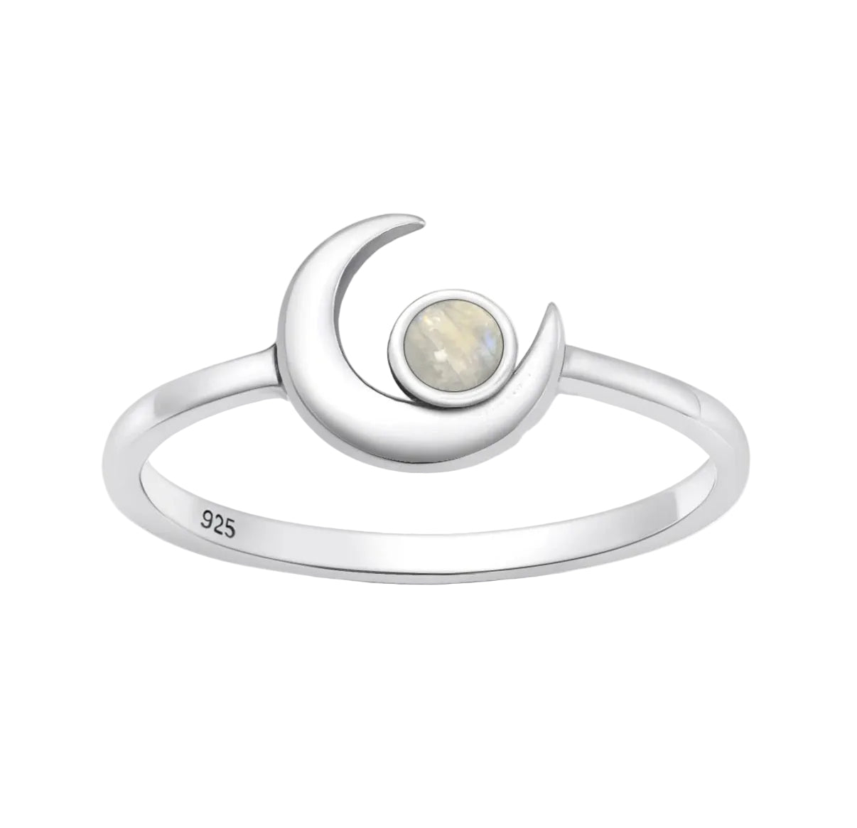 Sortija de luna con piedra moonstone