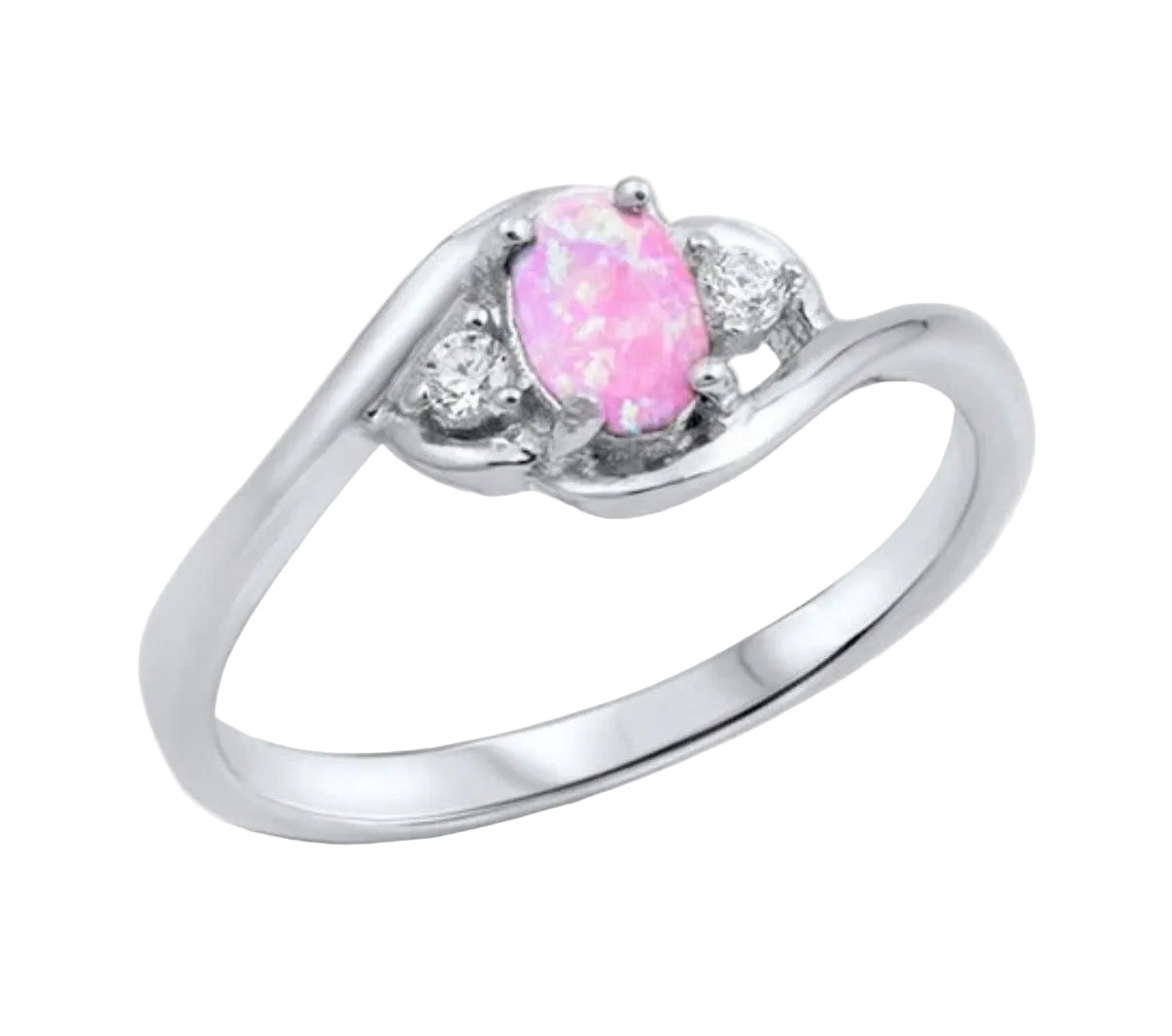 Sortija con piedra opal rosa