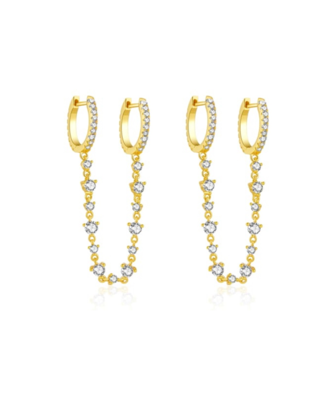 Hoops dorados con piedras zirconias