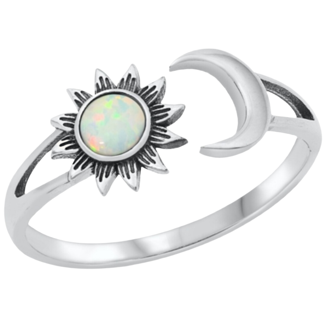 Sortija de Luna y Sol Opal