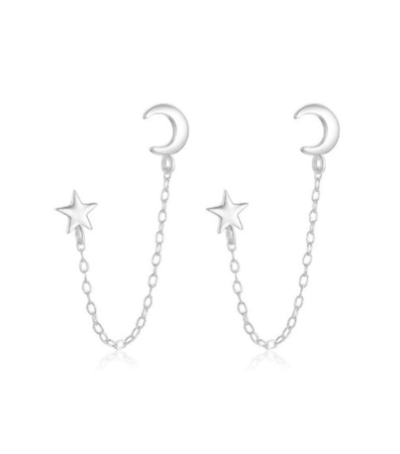 Pantallas para dos piercings de estrella y luna