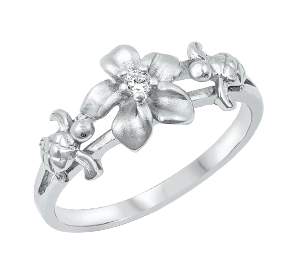 Sortija de plumaria con tortugas