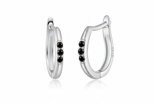 Hoops con piedras negras