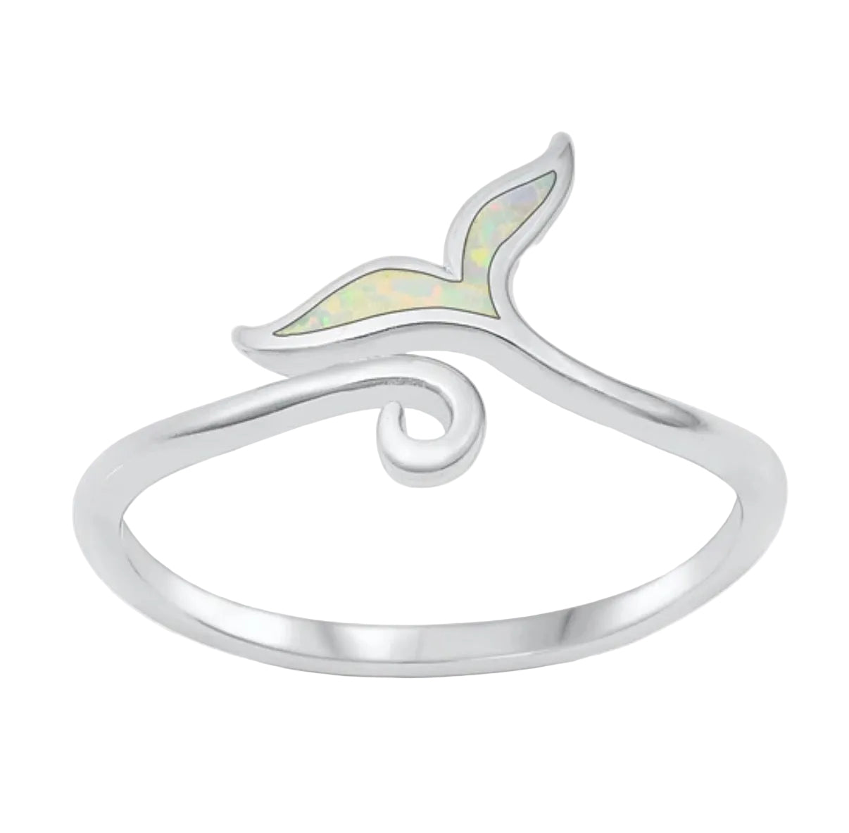 Sortija de cola con piedra opal blanco