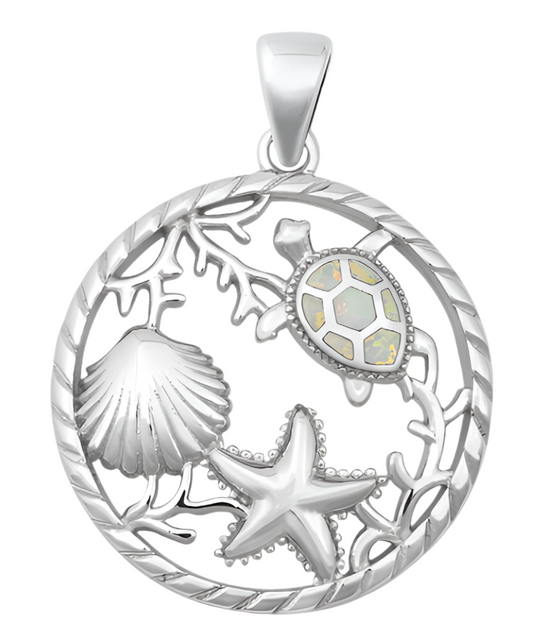 Pendant de tortuga con estrella de mar