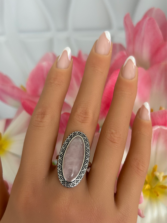 Sortija con piedra Rose Quartz
