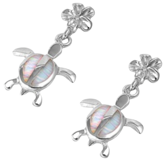 Pantallas de tortugas y flores con piedra opal