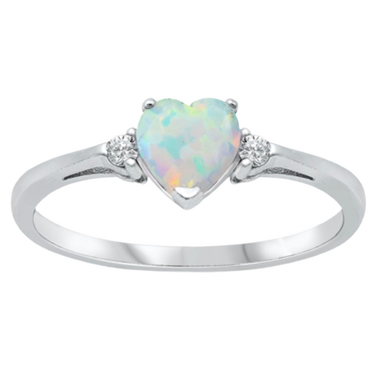Sortija de corazón con piedra opal