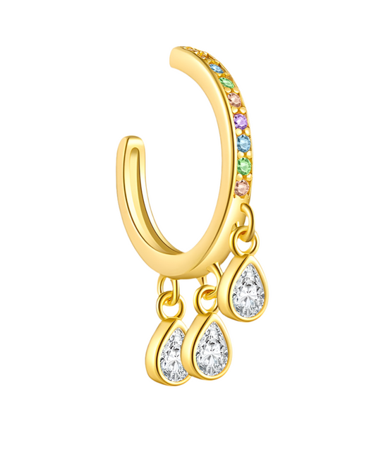 Ear cuff dorado con piedras zirconias