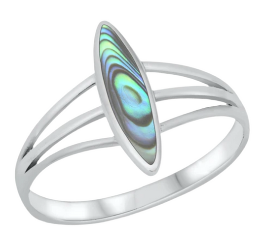 Sortija con piedra abalone shell