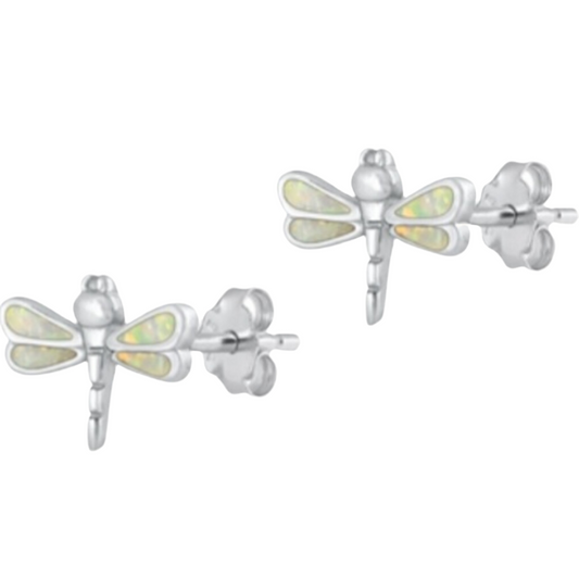 Pantallas de libélula con piedra opal