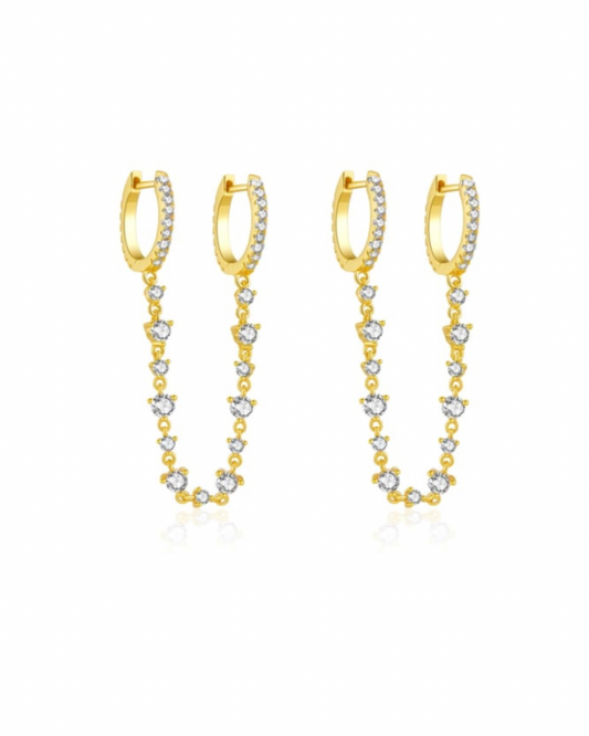 Hoops dorados con piedras zirconias