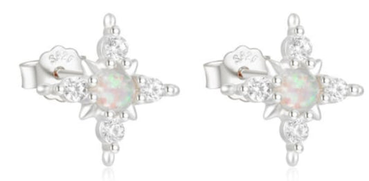 Pantallas de estrellas con piedra opal blanca