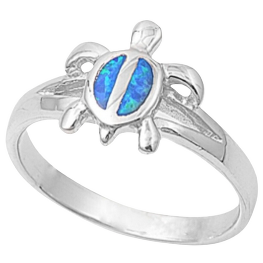 Sortija de tortuga con piedra opal