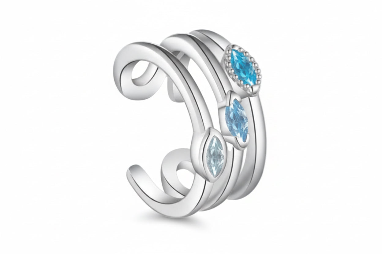 Ear cuff con piedras azules