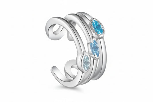 Ear cuff con piedras azules