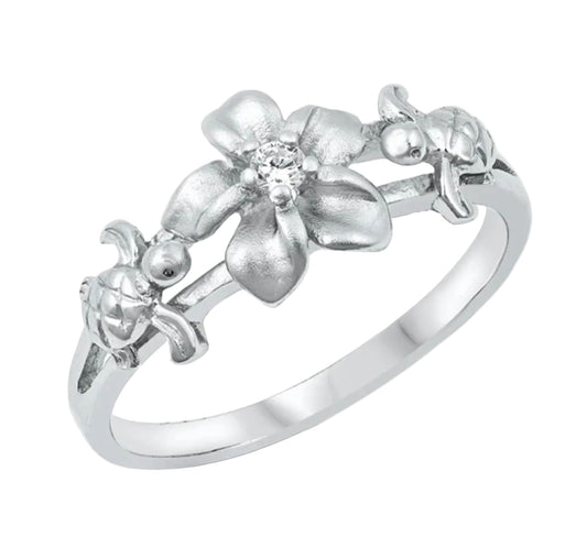 Sortija de plumaria con tortugas